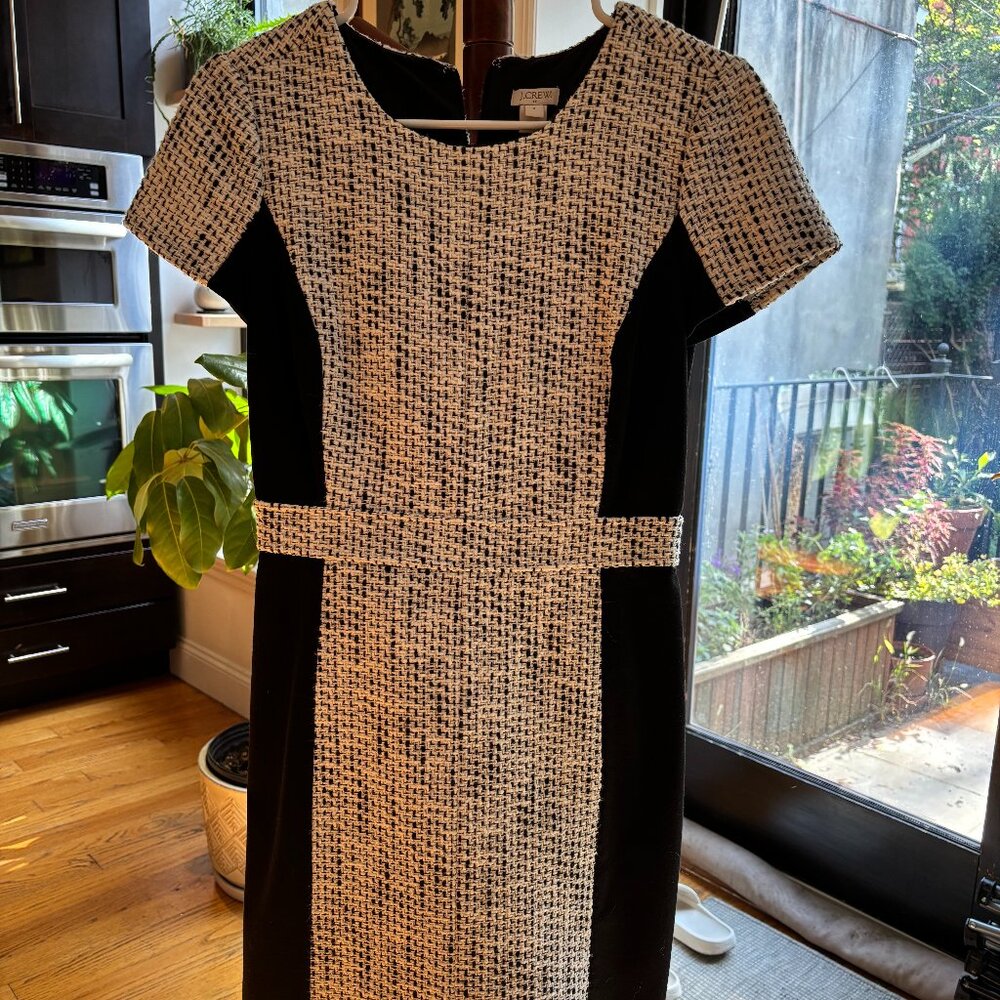 Jcrew Black and White Work Dress